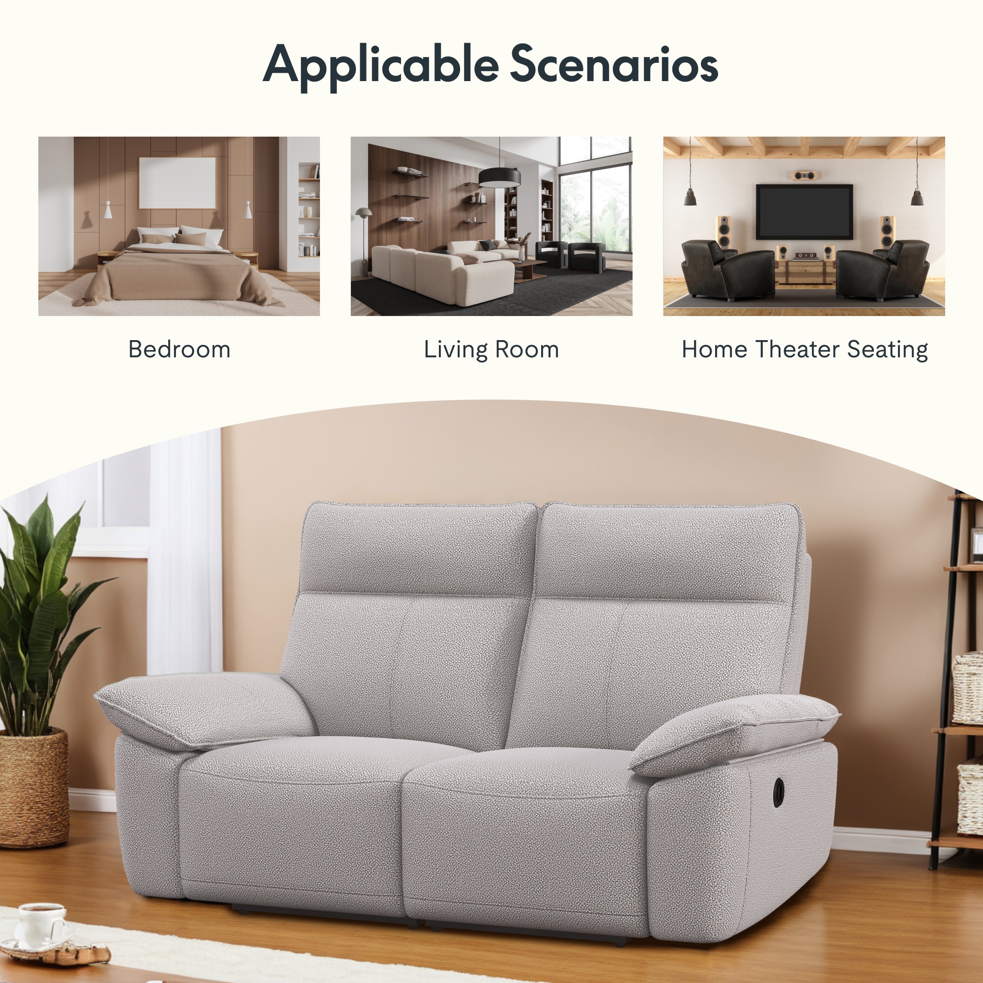 Double Reclining Chairs for Adults, Wall Hugger Recliners for Small Spaces, Love Seat Couches Sofa Reclinable for Living Room, Home Theater Seating,Beige Double Reclining Chairs for Adults, Wall Hugger Recliners for Small Spaces, Love Seat Couches Sofa Reclinable for Living Room, Home Theater Seating,Beige